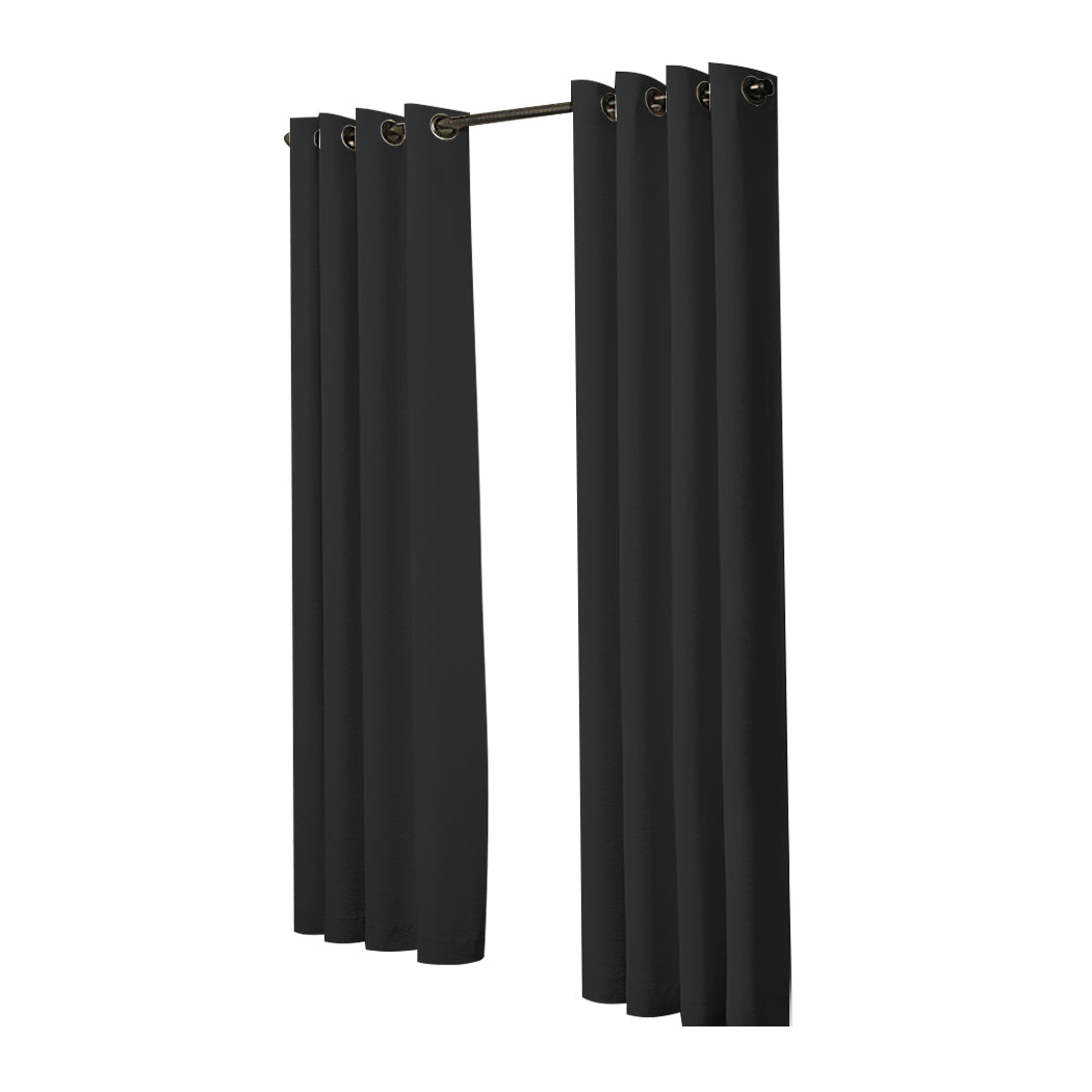 2x Blockout Curtains Panels 3 Layers Black-1942353379707719681
