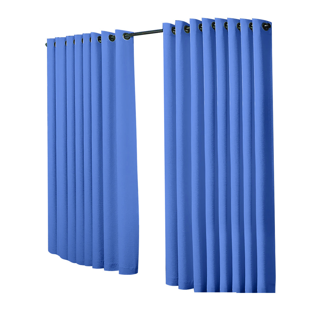 2x Blockout Curtains Panels 3 Layers Blue CD1003-300X230-GY-1942353386066284545