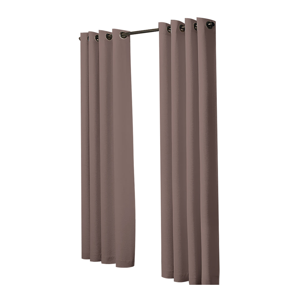 2x Blockout Curtains Panels 3 Layers Taupe-1942353381108617217