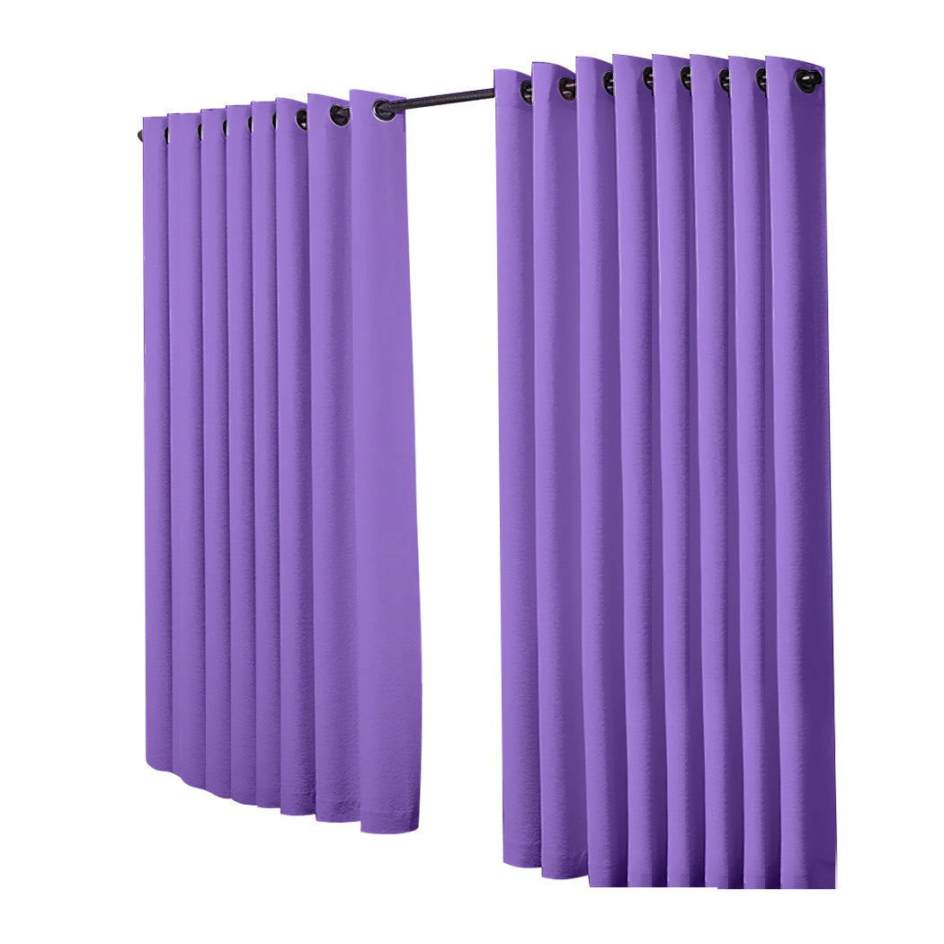 2x Blockout Curtains Panels 3 Layers Purple CD1003-300X230-GY-1942353386418606081