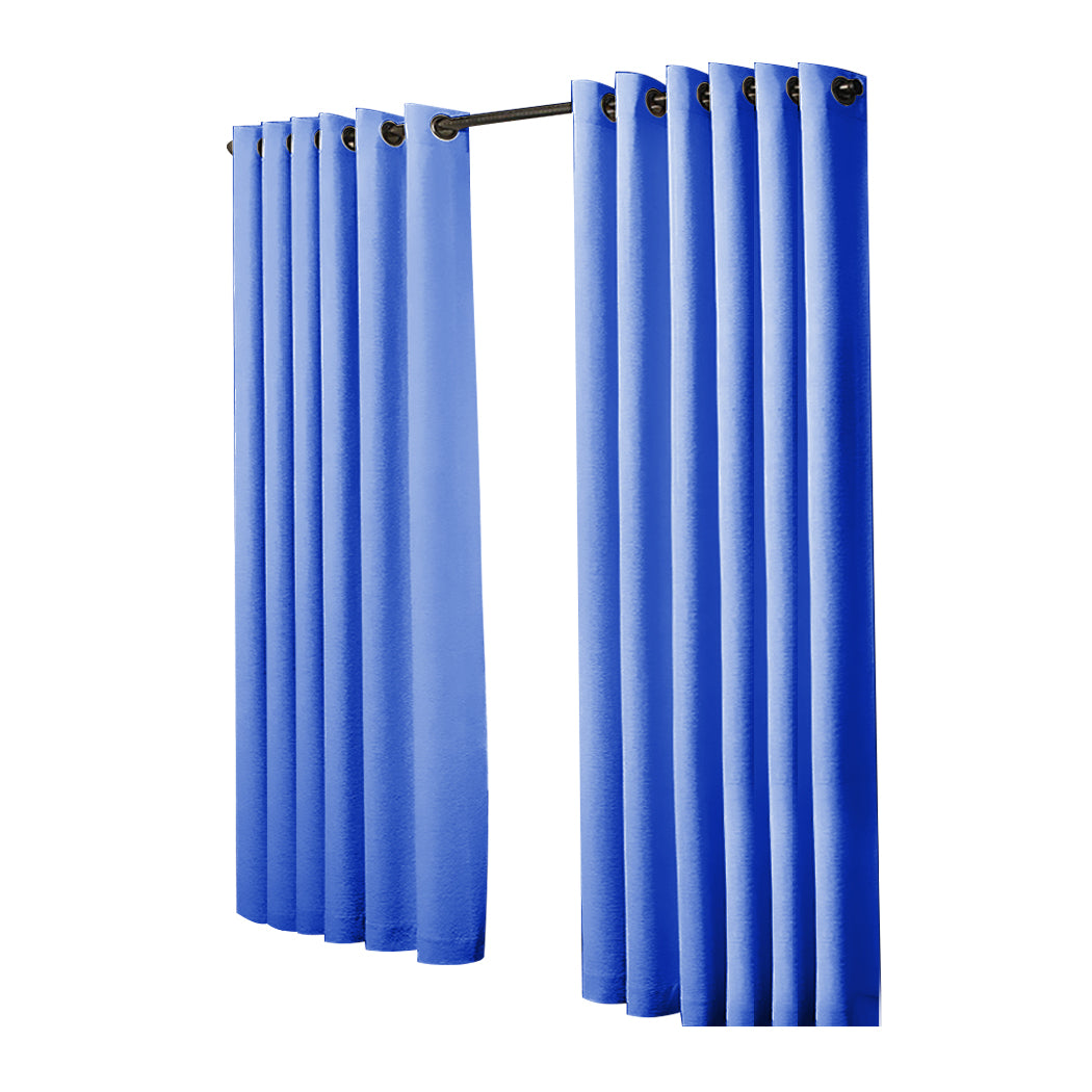 2x Blockout Curtains Panels 3 Layers Blue-1942353383952355329