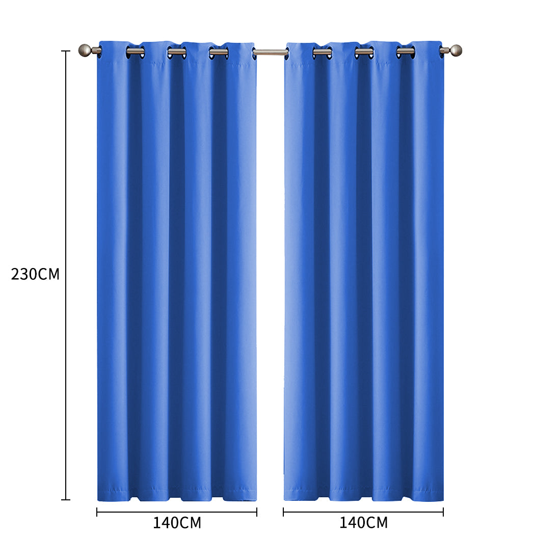 2x Blockout Curtains Panels 3 Layers Blue-1942353379883880450