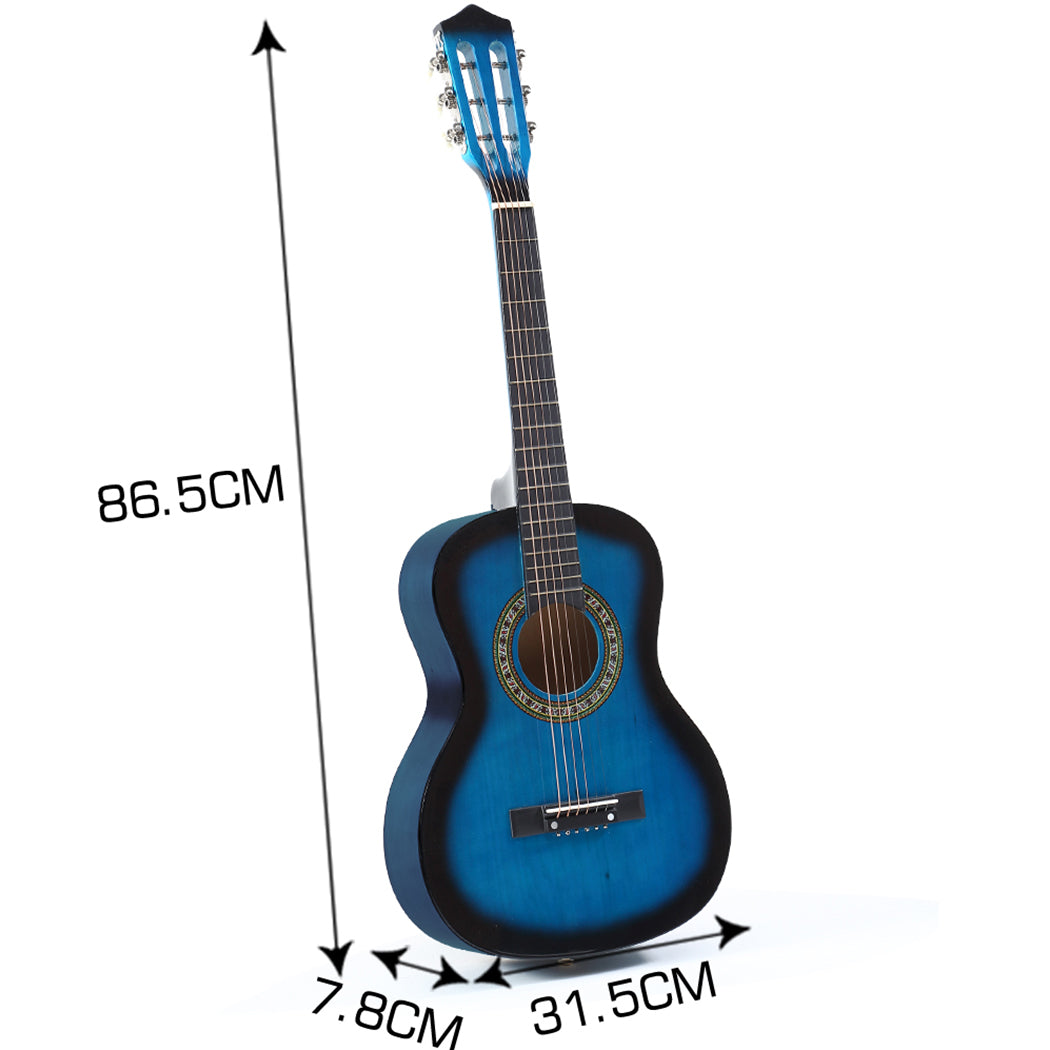 BoPeep 34 Inch Wooden Folk Acoustic Blue-1942352863653138434