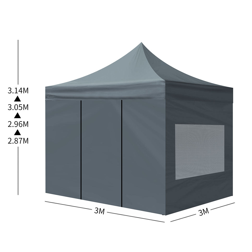 Mountview Gazebo Tent 3x3 Outdoor Marquee White-1942352884570132482