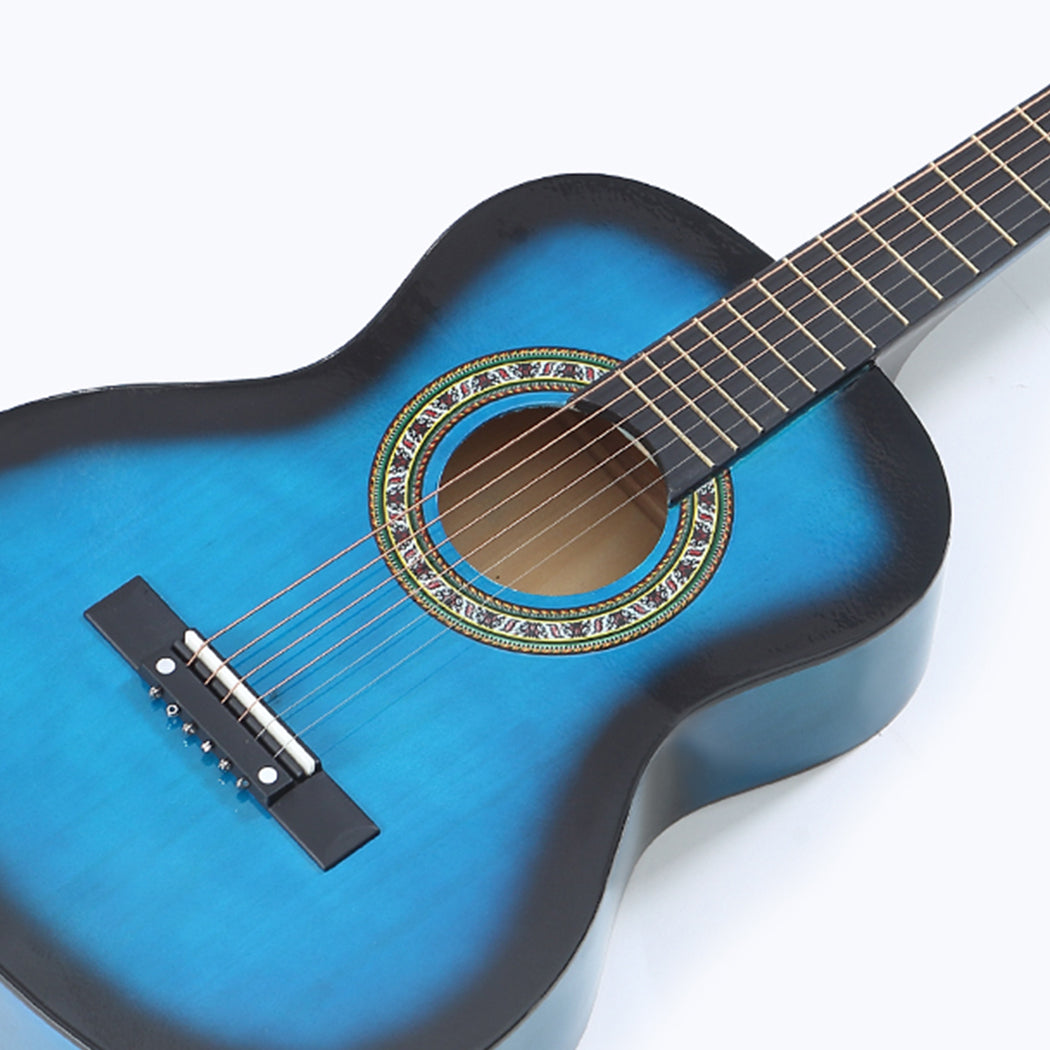 BoPeep 34 Inch Wooden Folk Acoustic Blue-1942352863653138435