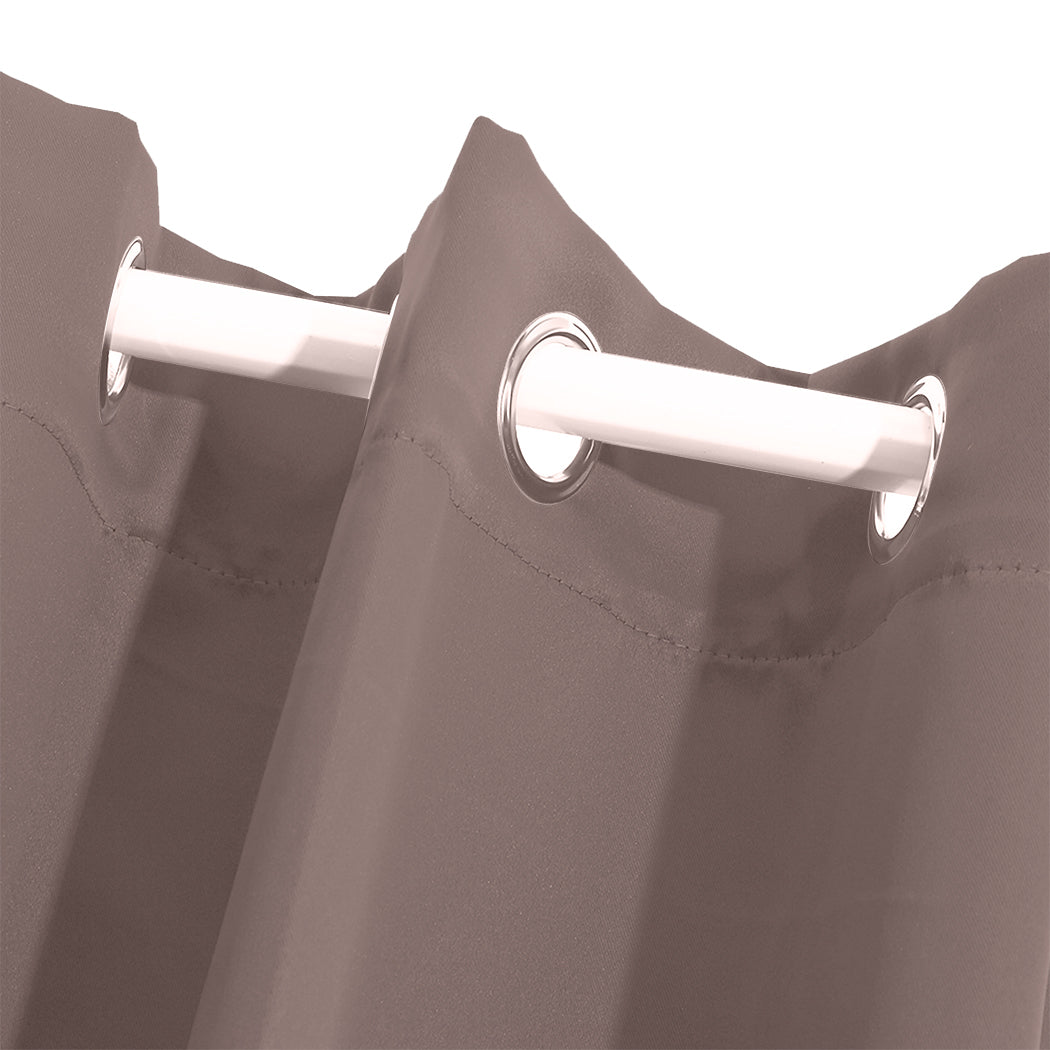2x Blockout Curtains Panels 3 Layers Taupe CD1003-300X230-GY-1942353387320381445
