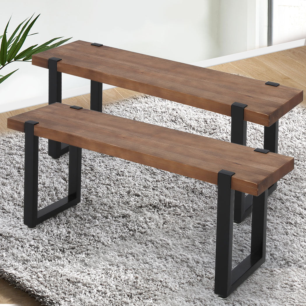 Levede 2x Dining Bench Chairs Wooden 115cm-1910113284498001927