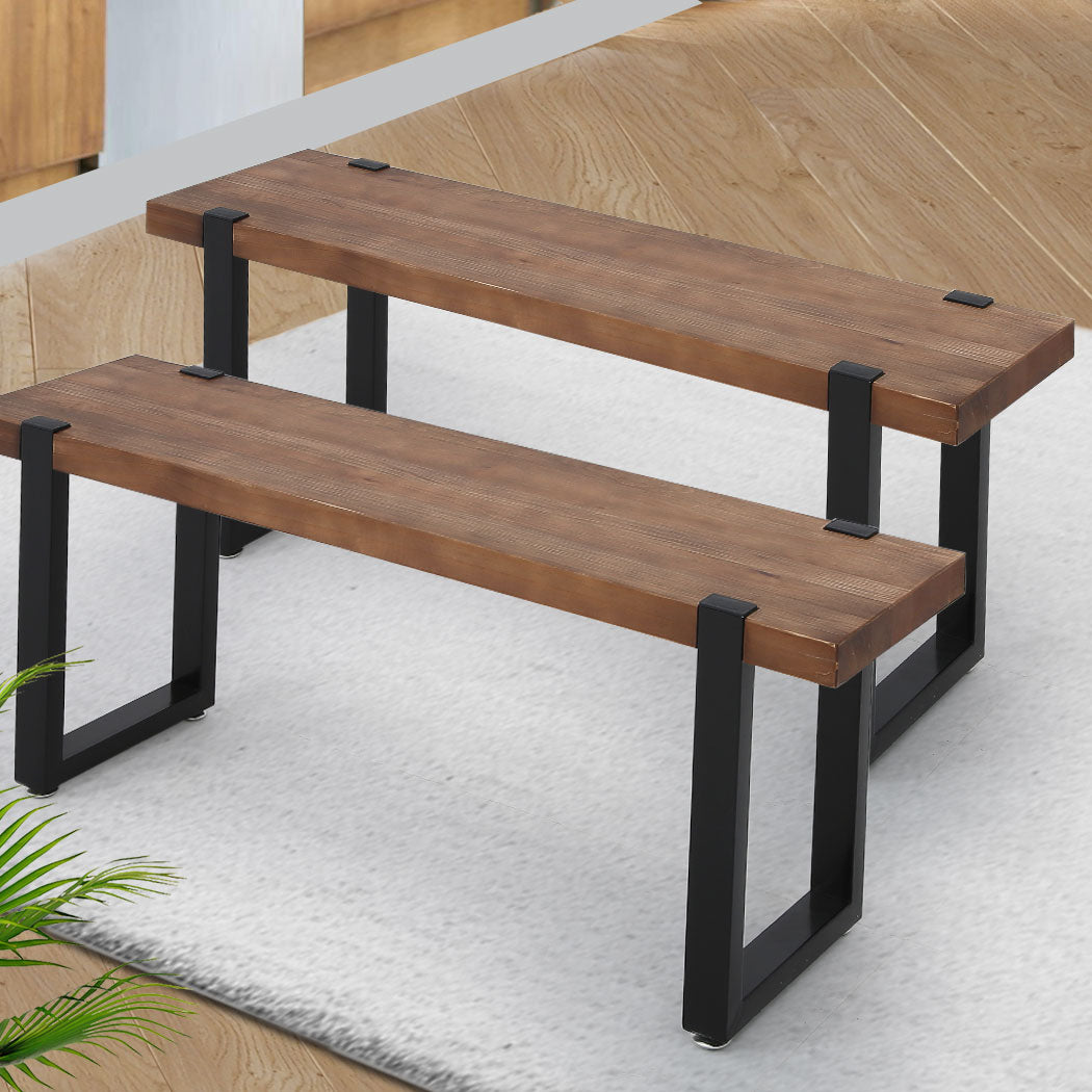 Levede 2x Dining Bench Chairs Wooden 140cm-1910113284661579782