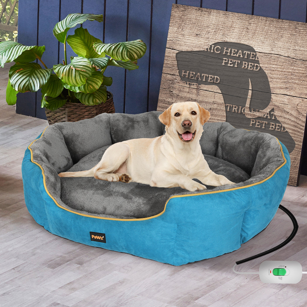 PaWz Electric Pet Heater Bed Heated L Blue Large-1942352736439898118
