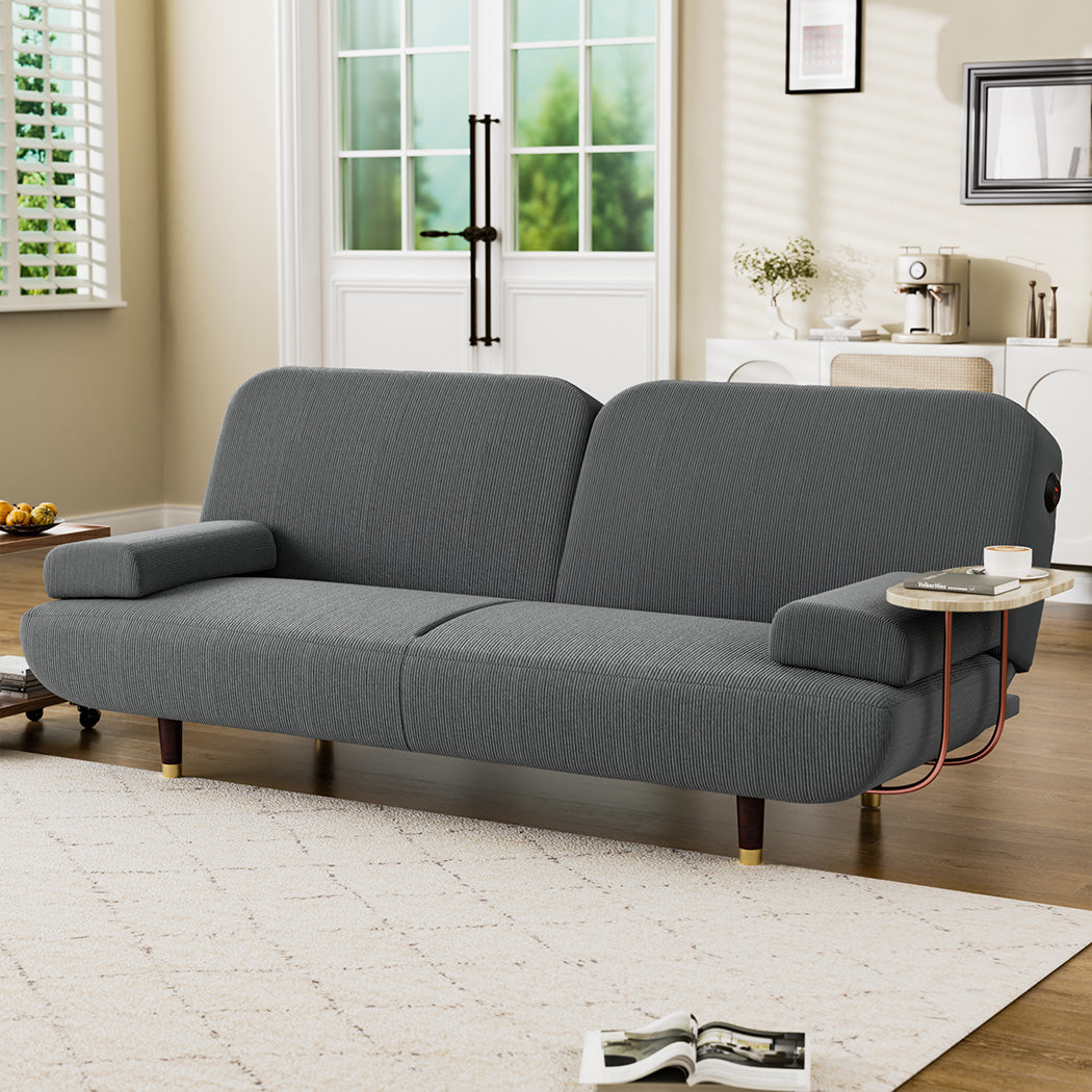 LEVEDE  CONVERTIBLE SOFABED WITH USB CHARGE AND SIDE TABLE-1937319787348758535