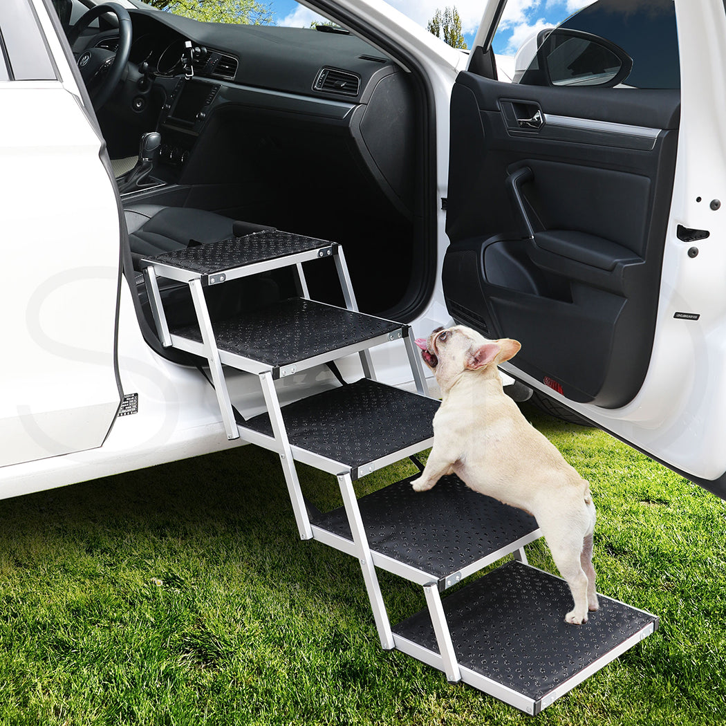 PaWz 5 Steps Dog Ramp Adjustable Height Black-1942352743947702278