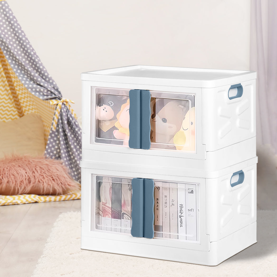 Storage Box Stackable Container 45L Blue-1942352813619286022
