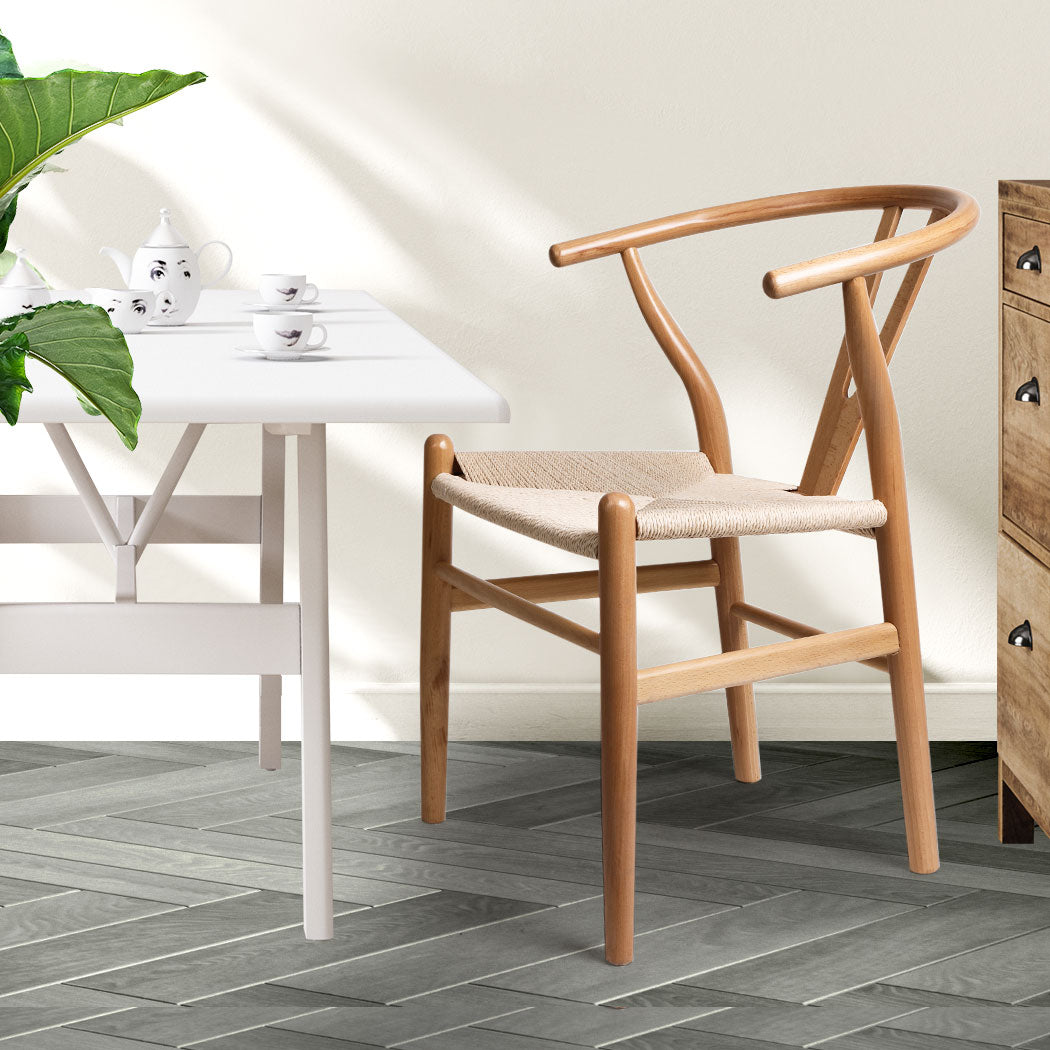 Levede 2x Dining Chairs Wooden Hans Clear-1910113283831107590