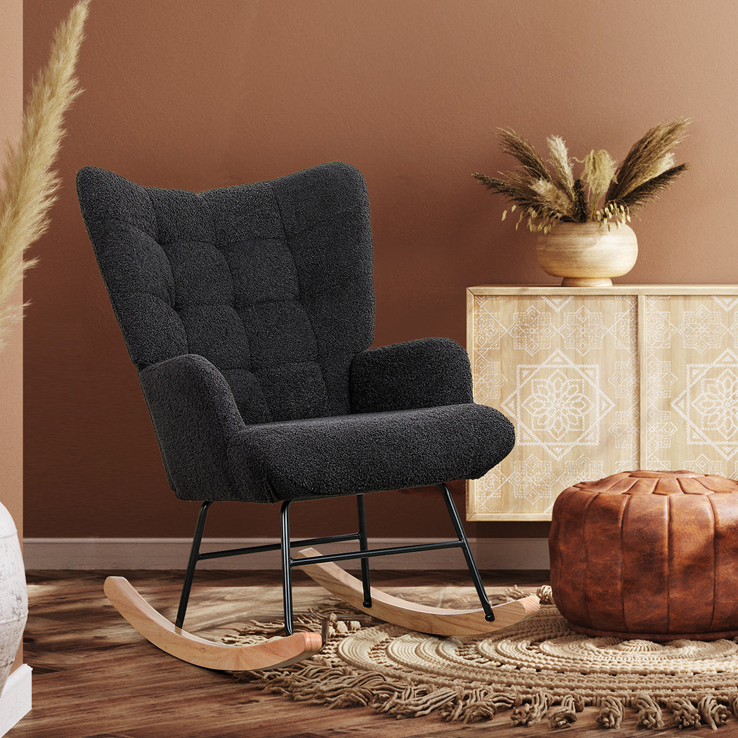 Levede Fleece Rocking Chair-1910112200283000838