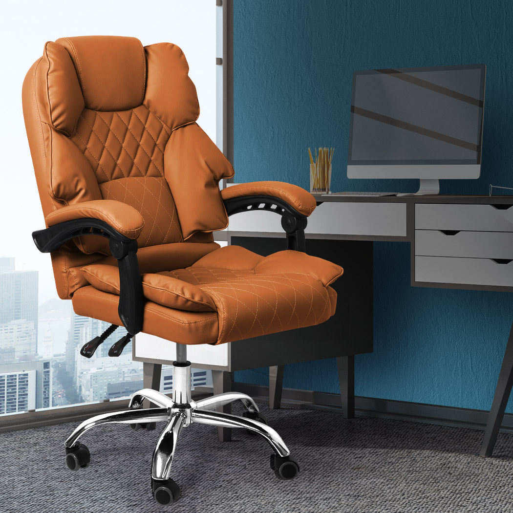 Levede Gaming Chair Office Computer Brown No Footrest-1910112922835750918