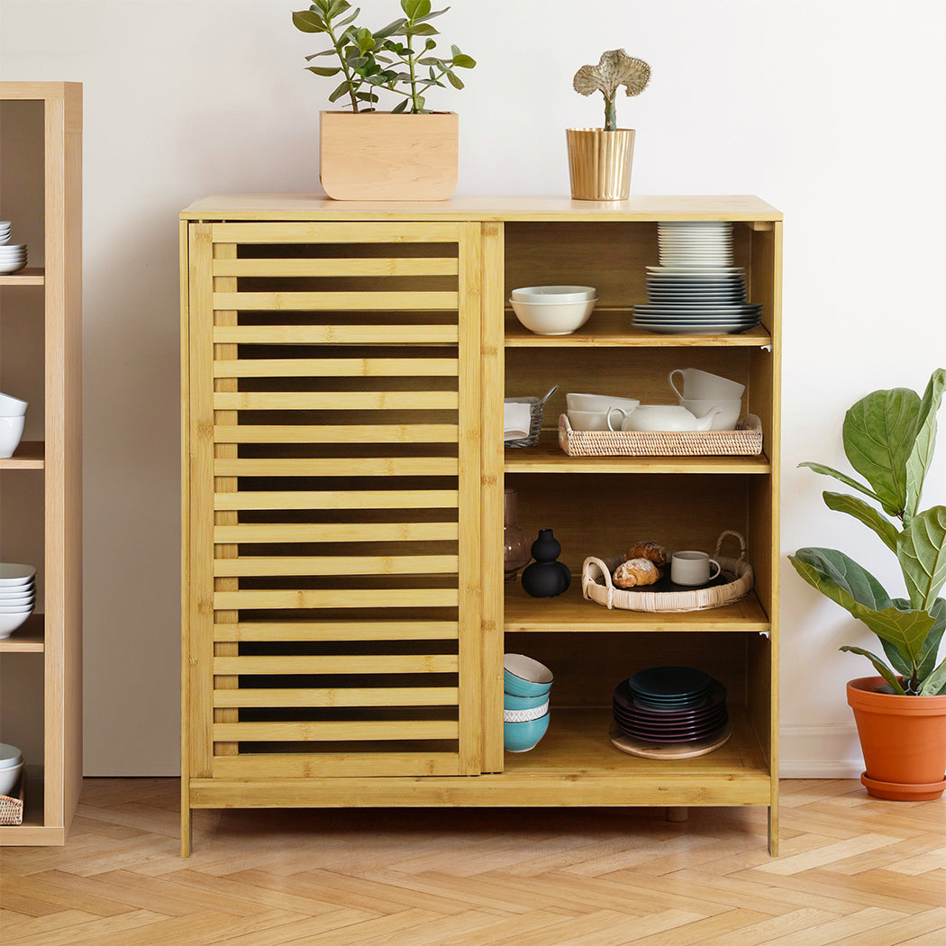 Levede Bamboo Storage Cabinet Freestanding Natural-1942353619819040775