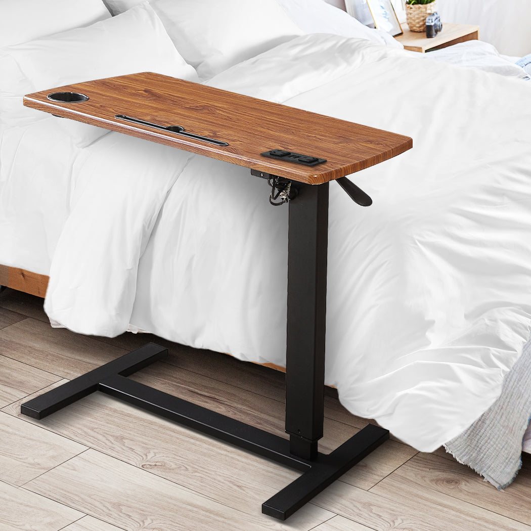 Levede Mobile Standing Desk Foldable Brown Fold-1910113012719685638