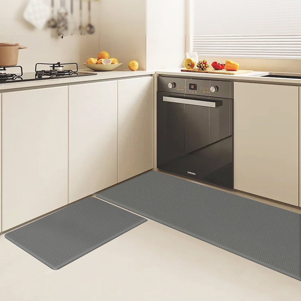 Marlow Kitchen Rug 2PCS Non Slip Anti Fatigue Mat Grey-1942353699376599046