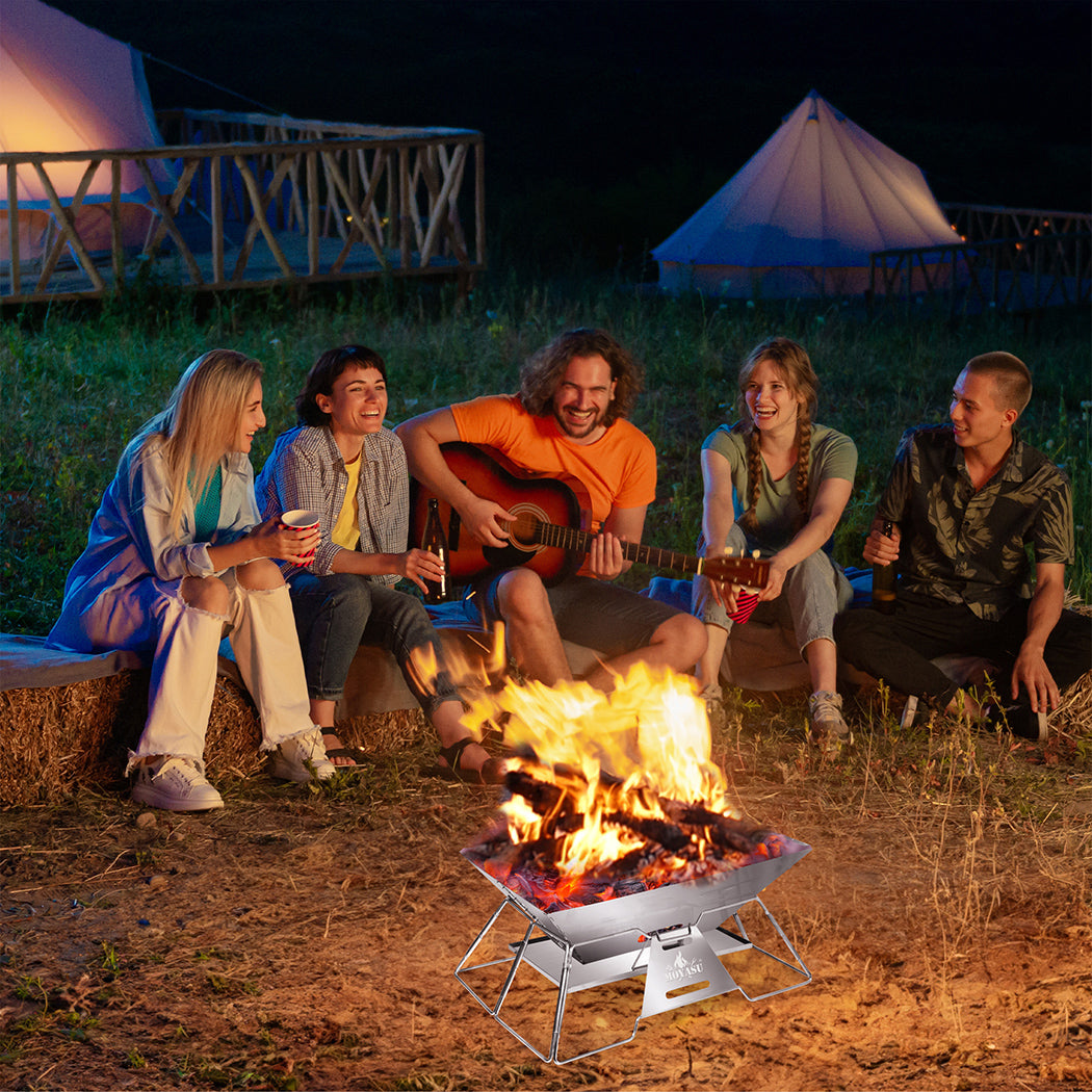 Levede Portable Folding BBQ Charcoal Grill Silver-1942353695664640006