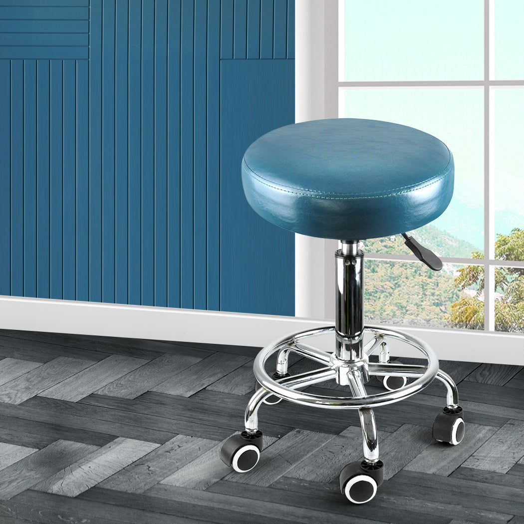 Levede Bar Stools Salon Stool Swivel Teal-1910112554269675527