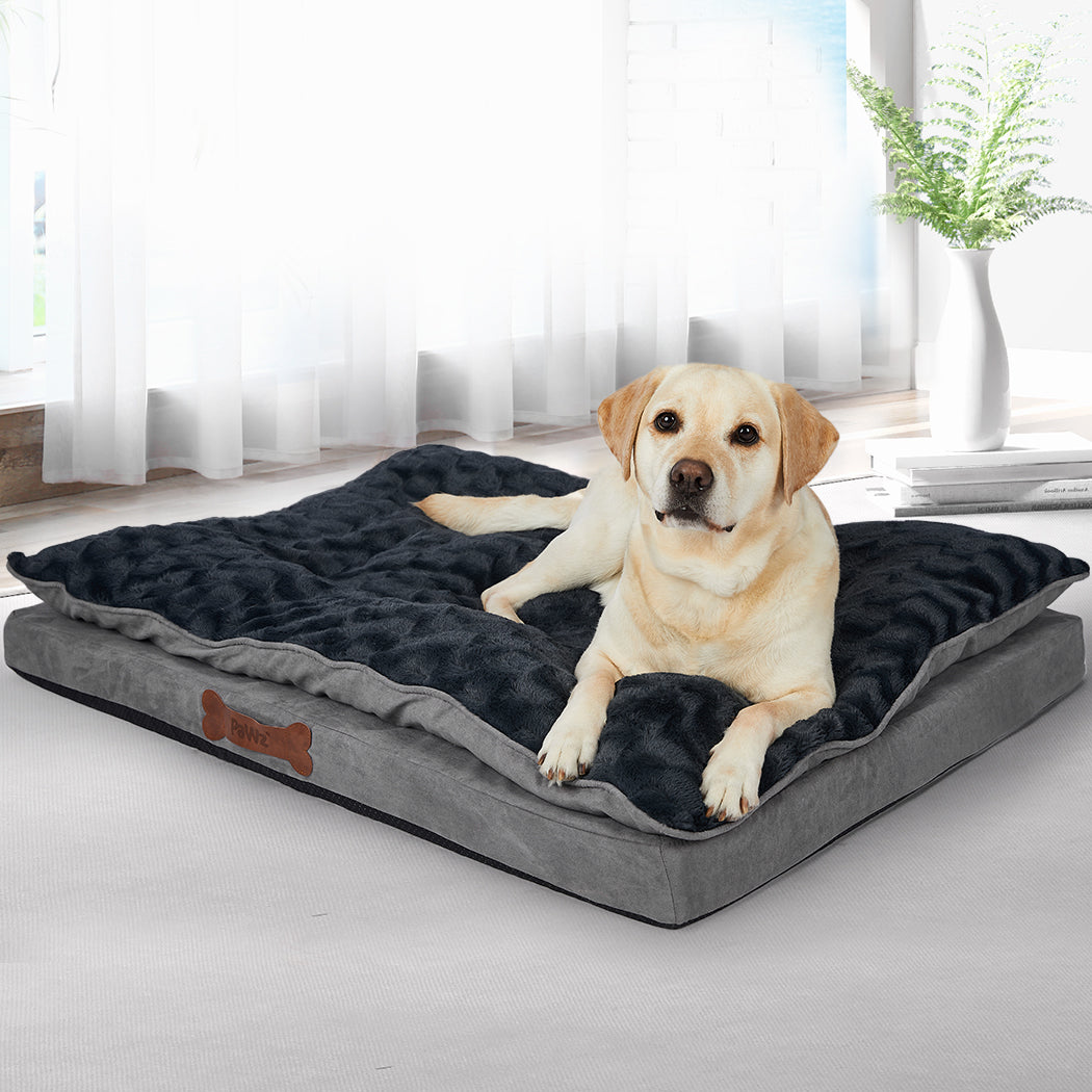 Dog Calming Bed Warm Soft Plush Comfy XL Grey X-Large-1942353079399747590