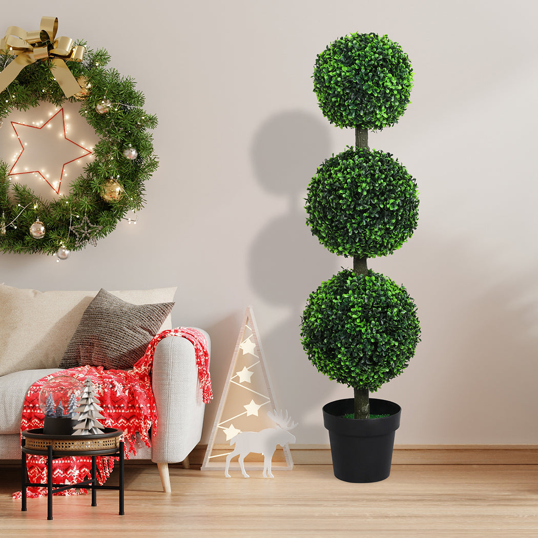 Lambu Artificial Triple Ball Boxwood Trees-1942353683010424838