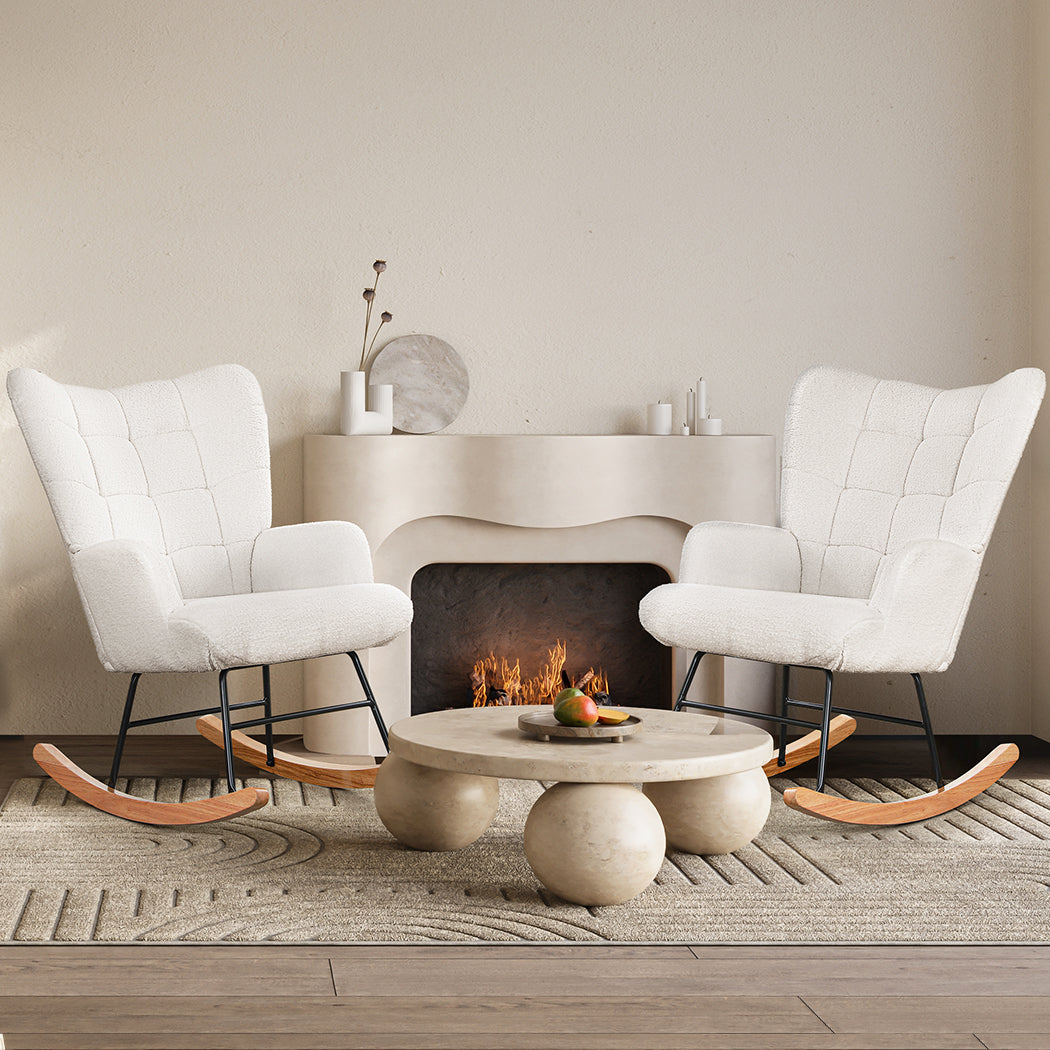 Levede Fleece Rocking Chair-1910112200106840070