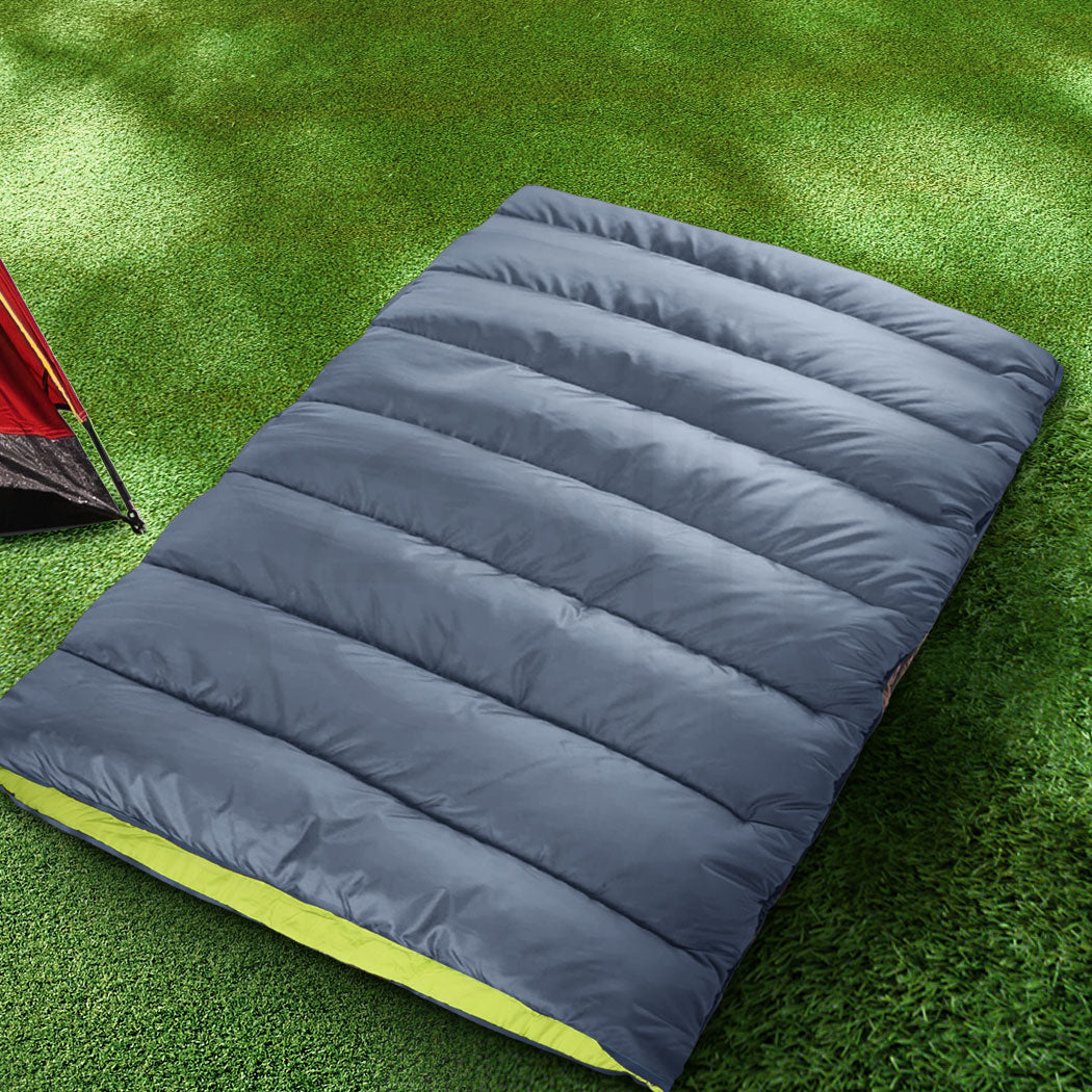 Mountview Double Sleeping Bag Bags Outdoor Grey-1942352887573254150