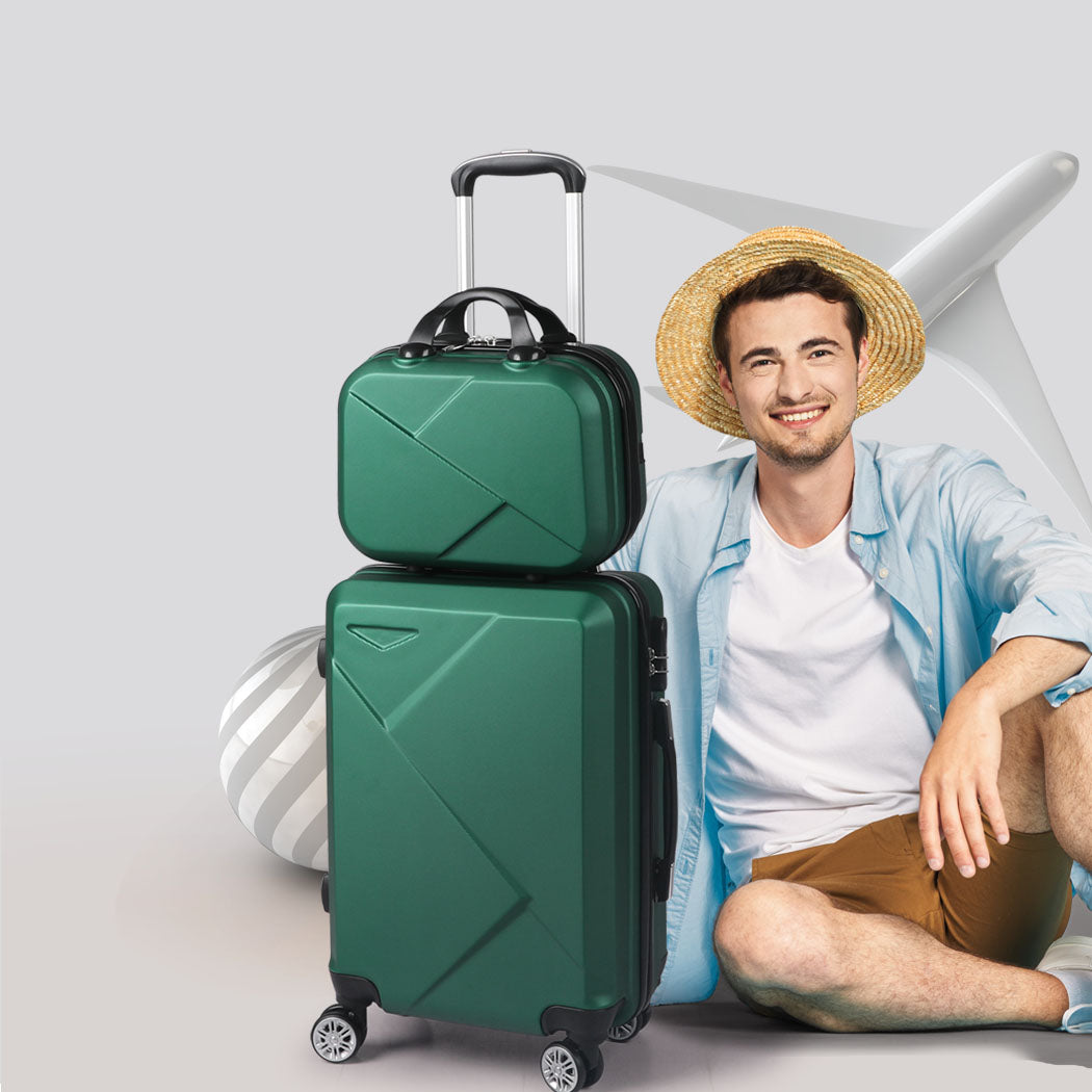 Slimbridge 2pcs 20"Travel Luggage Set Green-1942352931789606918
