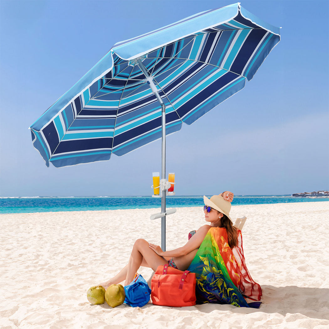 Mountview 2.2M Outdoor Beach Umbrellas Sand Blue-1942353680590311430