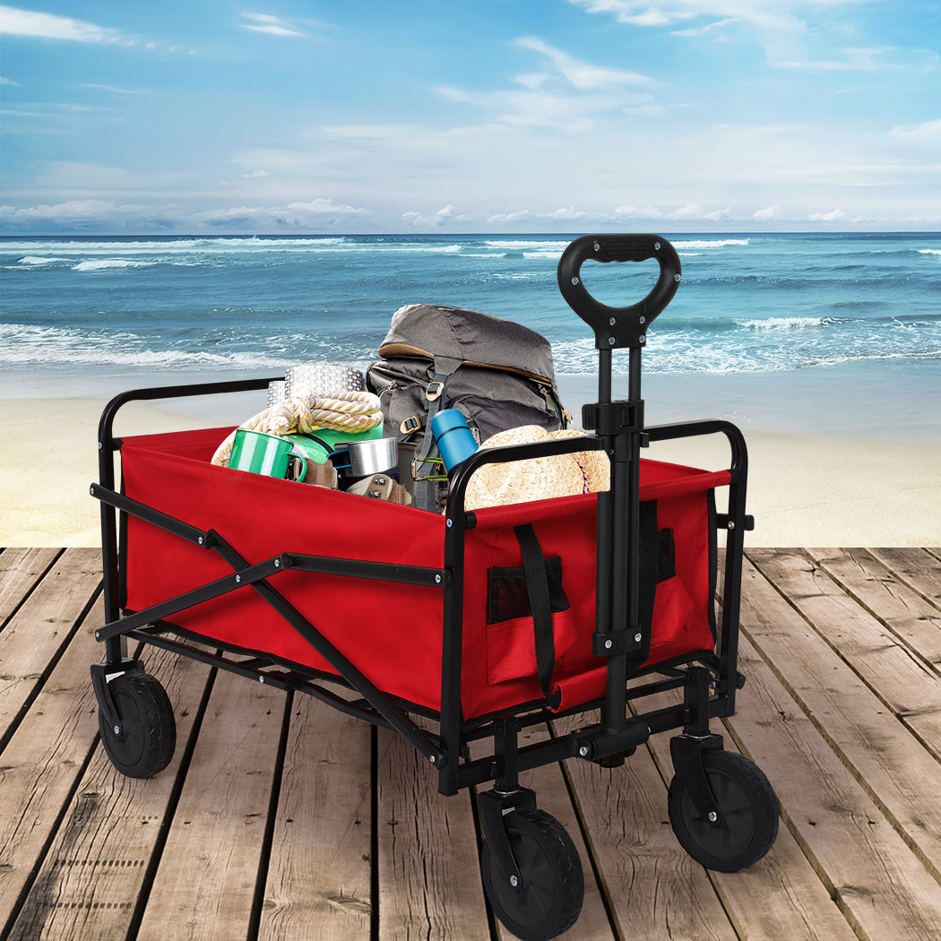 Lambu Garden Trolley Cart Foldable Picnic Red-1942353759342563334