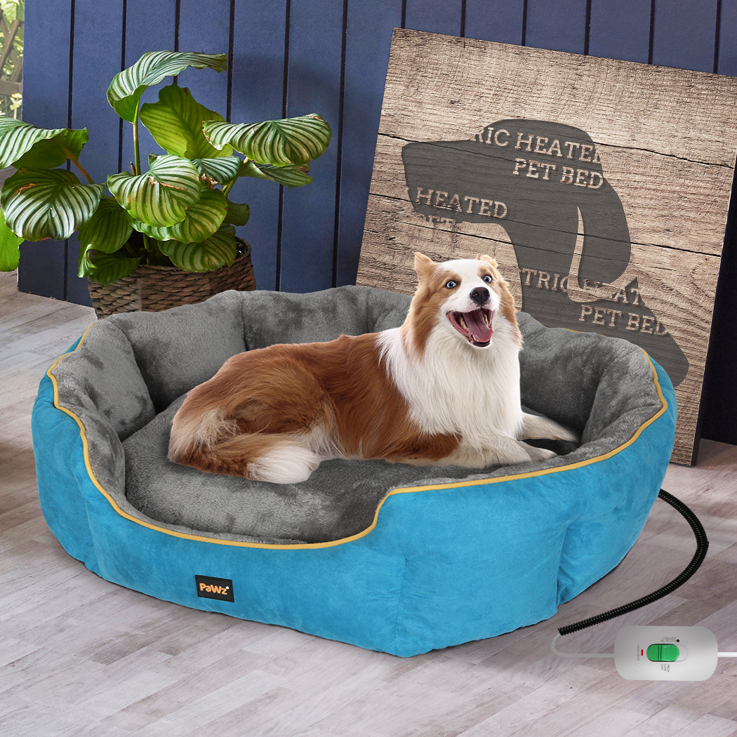 PaWz Electric Pet Heater Bed Heated XL Blue X-Large-1942352737614303238