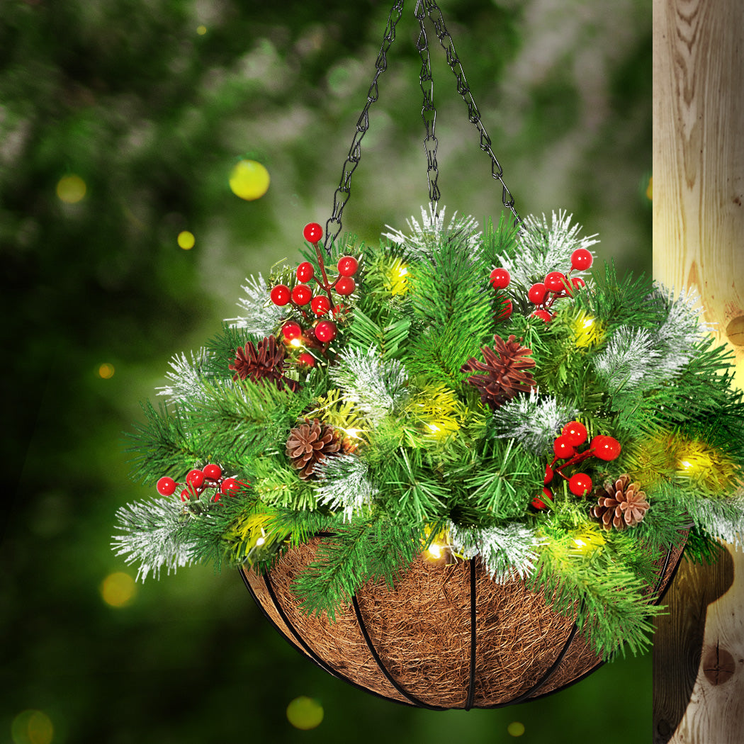 Santaco Christmas Hanging Basket Ornaments 20CM-1942353776585347078