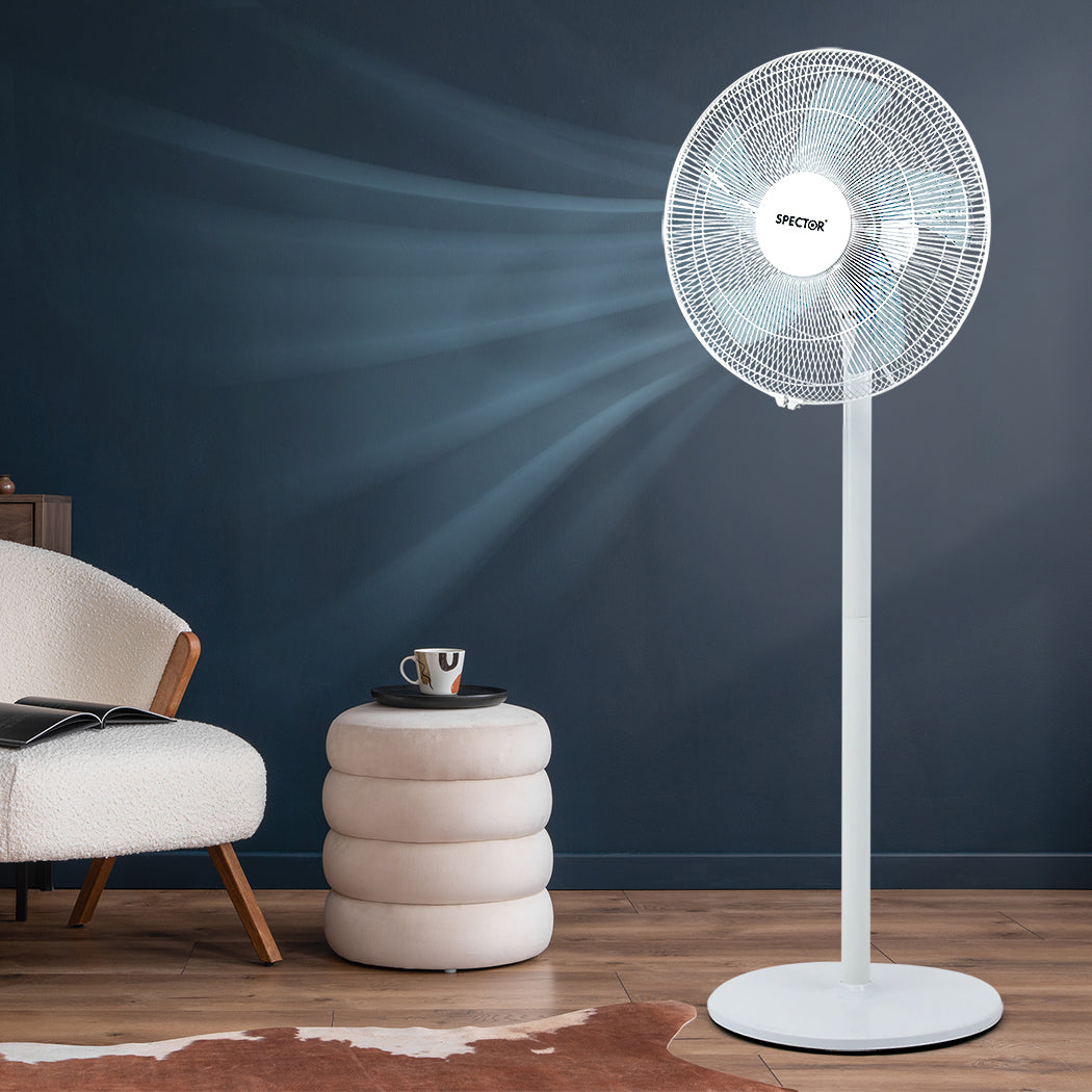 Spector Pedestal Floor Fan Portable White-2006733156383854598