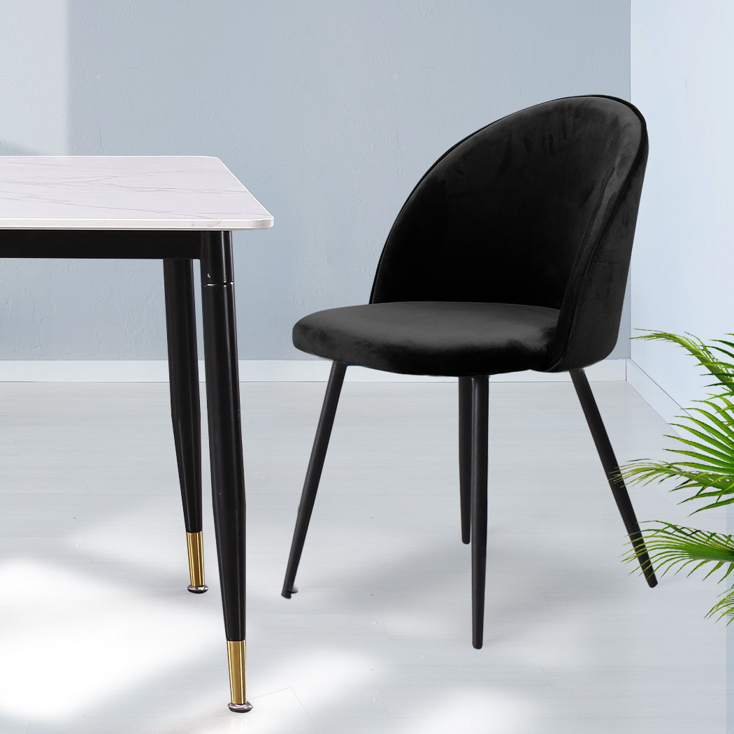 Levede 2x Dining Chairs Kitchen Cafe Black-1910113282501513222