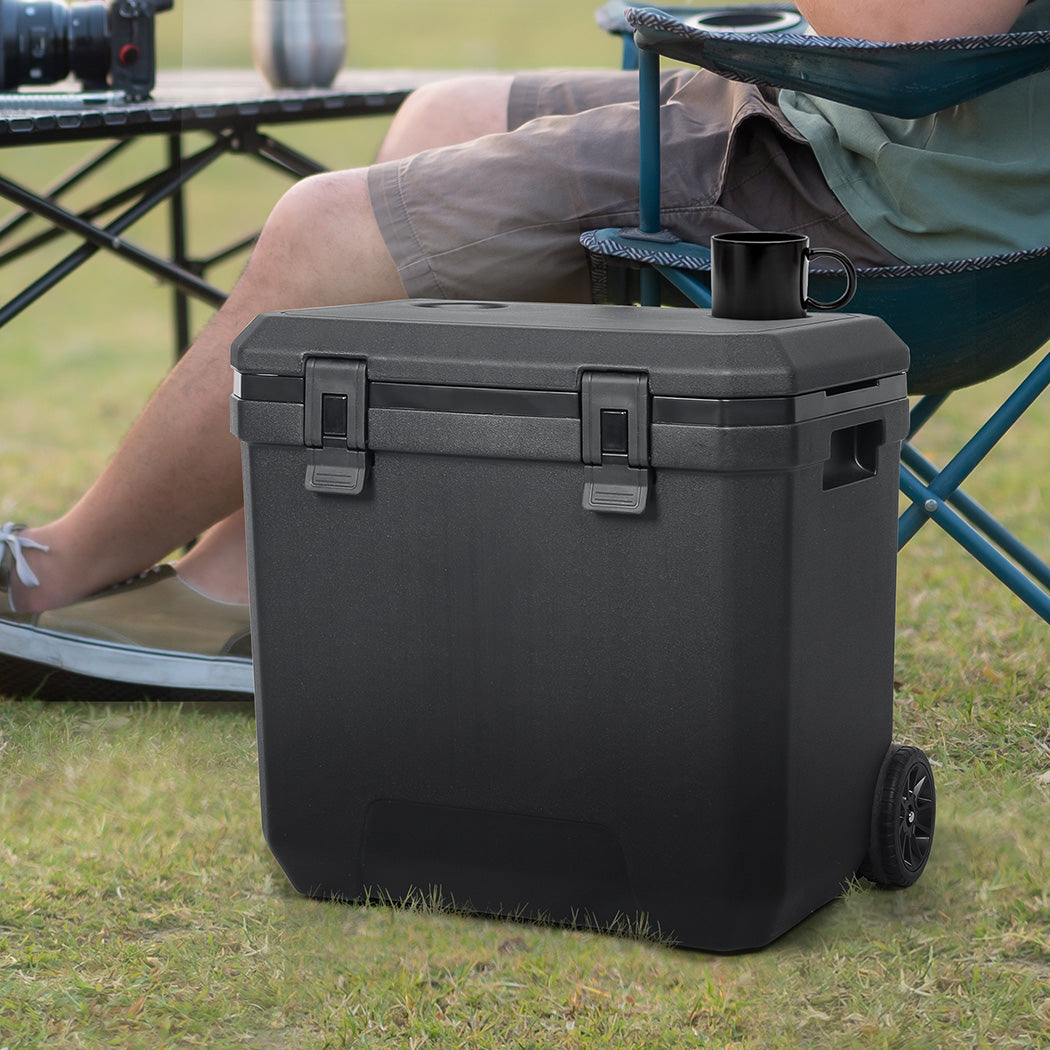 Mountview Cooler Ice Box 27L/43L Portable Chest Trolly For Camping BBQ Picnic-1942353629226864646