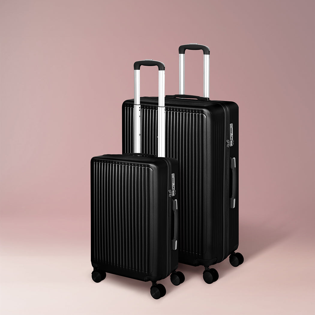 Slimbridge Luggage Suitcase Trolley Black 2pc 20"+28"-1942352947702796294