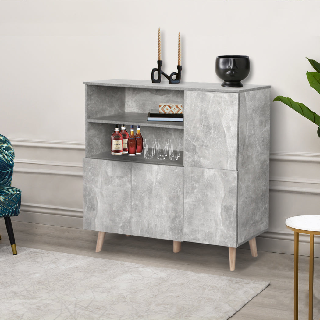 Levede Buffet Sideboard Storage Cabinet Grey-1917016726579580934