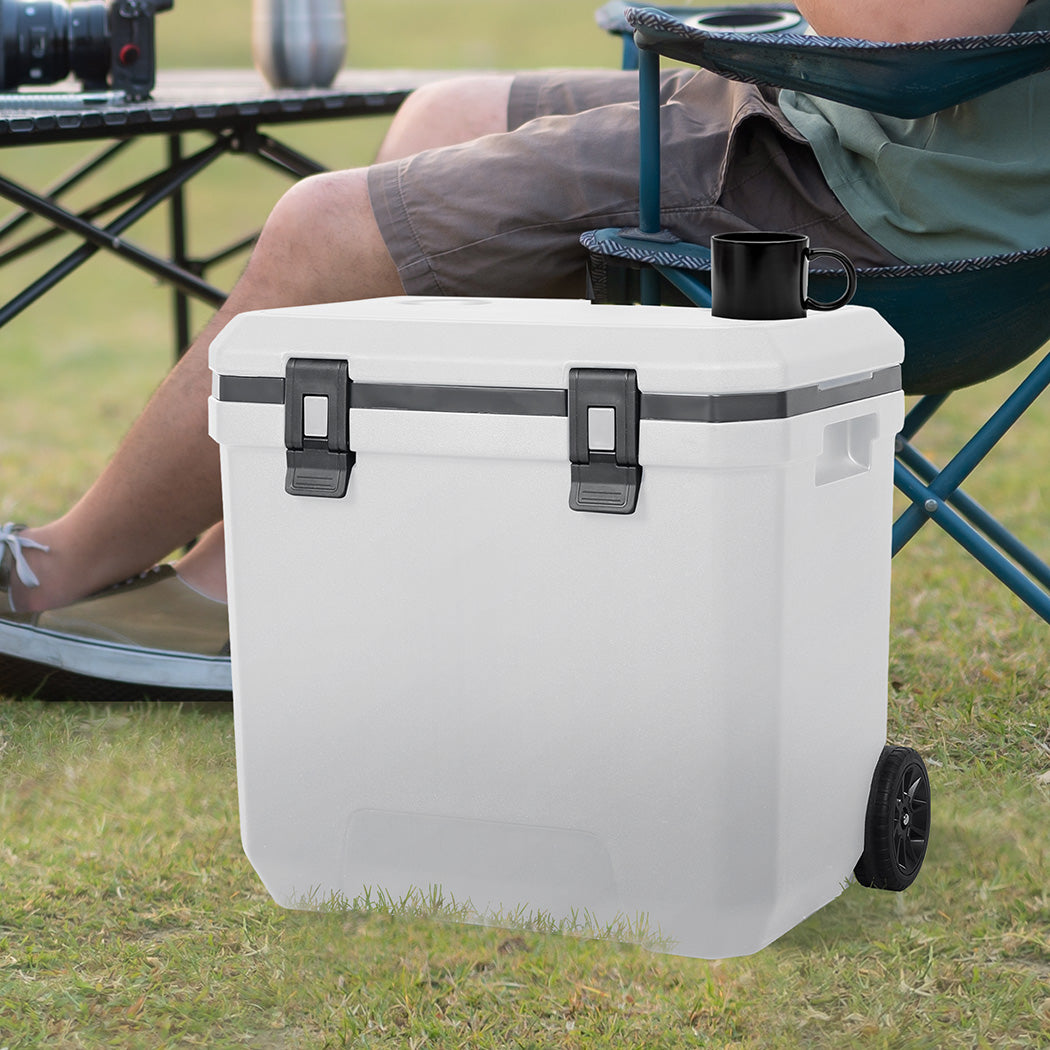 Mountview Cooler Ice Box 27L/43L Portable Chest Trolly For Camping BBQ Picnic-1942353629411414022