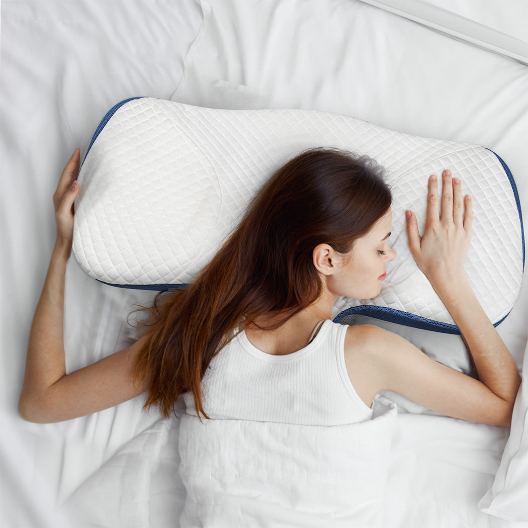 Dreamz Memory Foam Pillow Pillowcase Supprt Blue Rebound-1942353715155570694