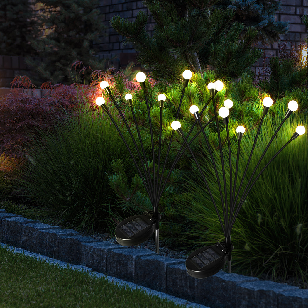 Firfly Solar Lawn Lights 8LED 4PC Outdoor Black-1942352972239474694
