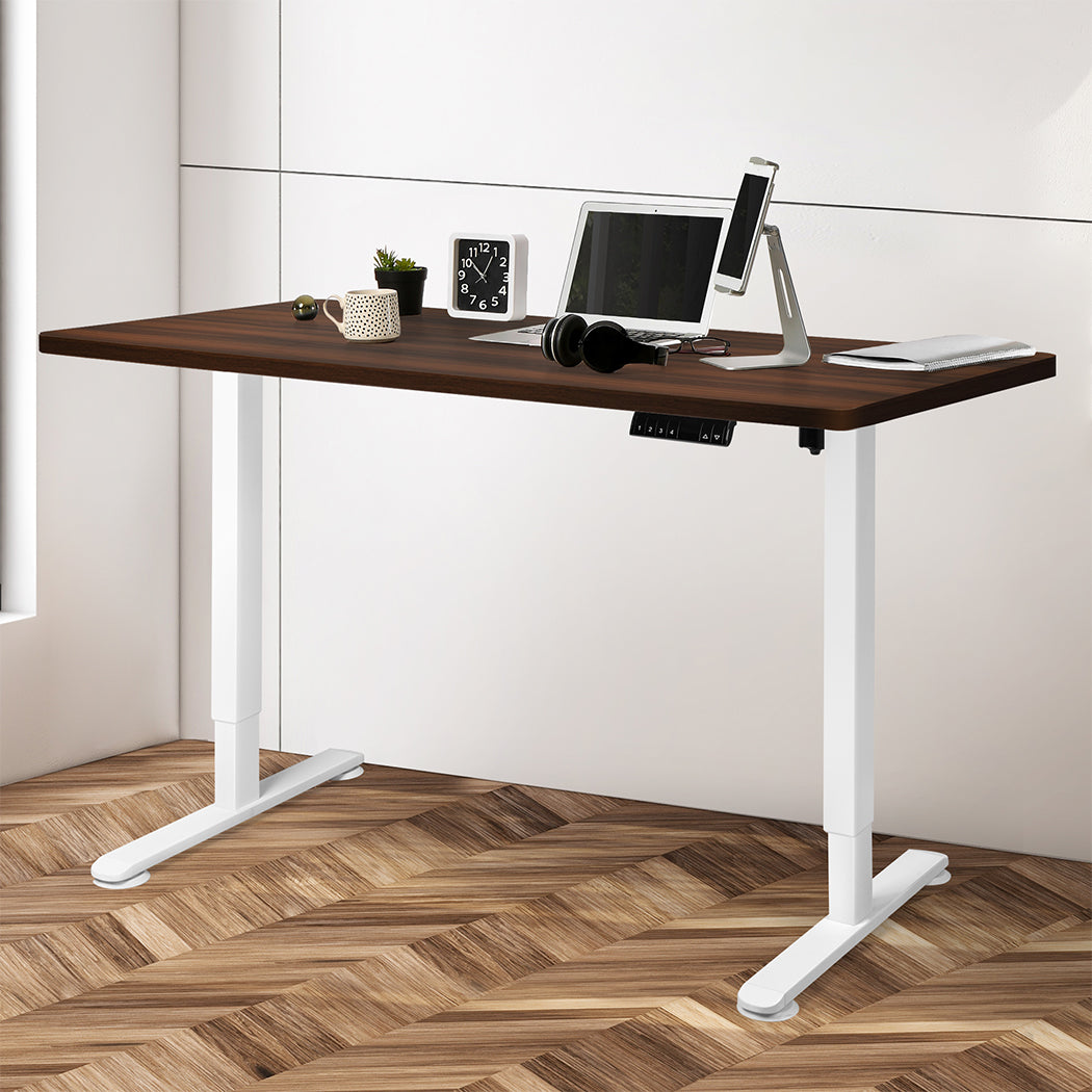 Levede Motorised Standing Desk Adjustable 140cm Walnut 1000x 1MM-1910112997444030470