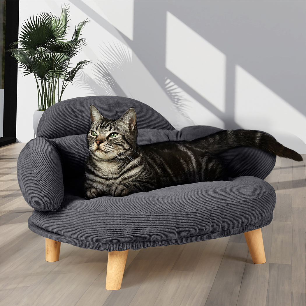 Pawz Elevated Pet Dog Cat Sofa Bed Couch XL Size Grey-1942353691889766406