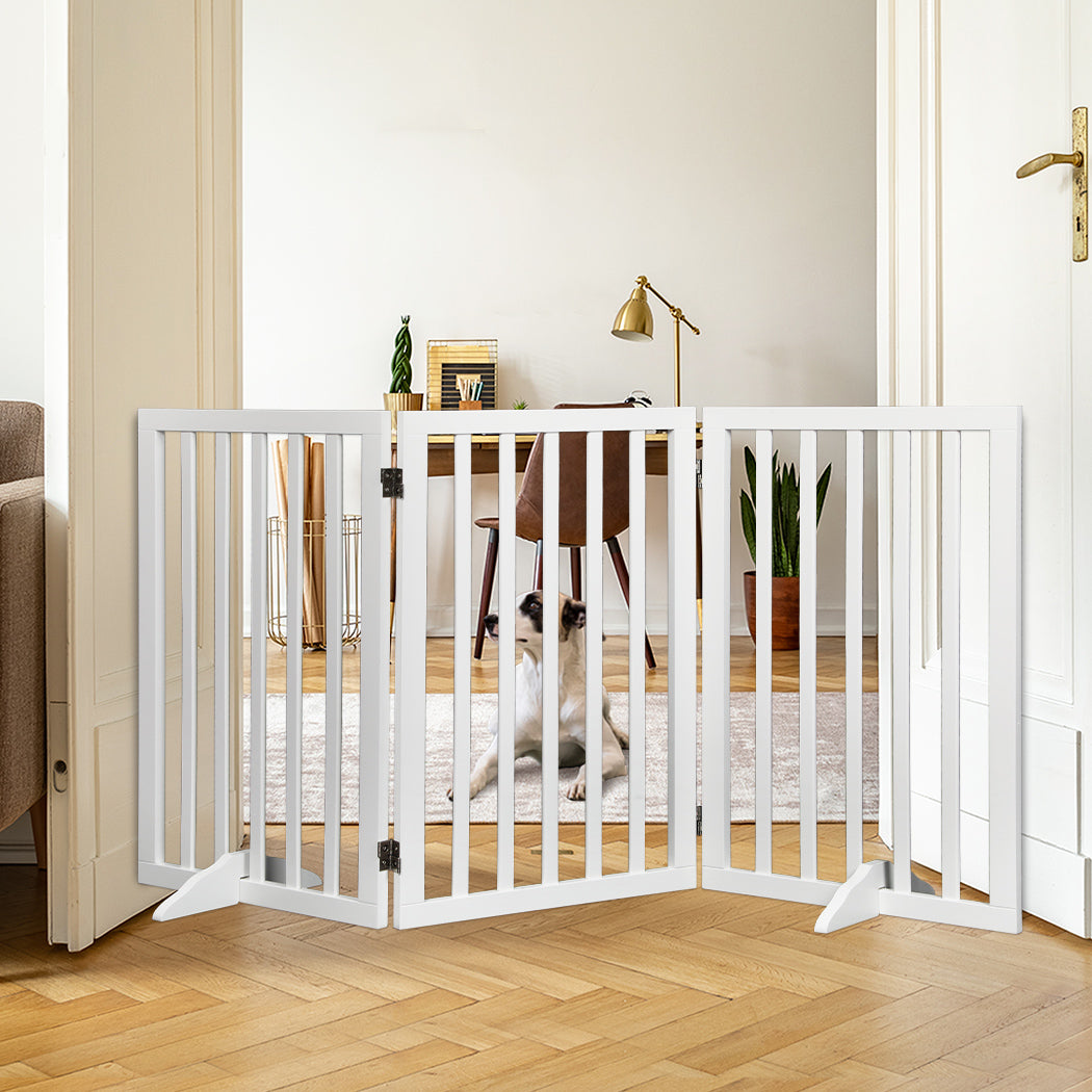 PaWz Wooden Pet Gate Dog Fence Safety White 400x 3MM-1942353080280551430
