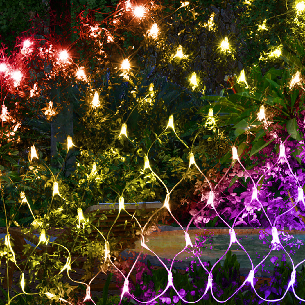 96LED Fairy String Lights Net Mesh Curtain Multi-Coloured-1942353054632382470