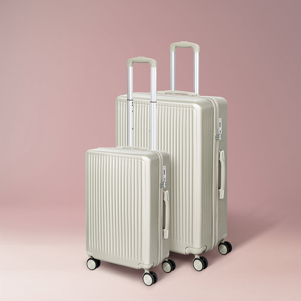 Slimbridge Luggage Suitcase Trolley White 2pc 20"+28"-1942352948071895046