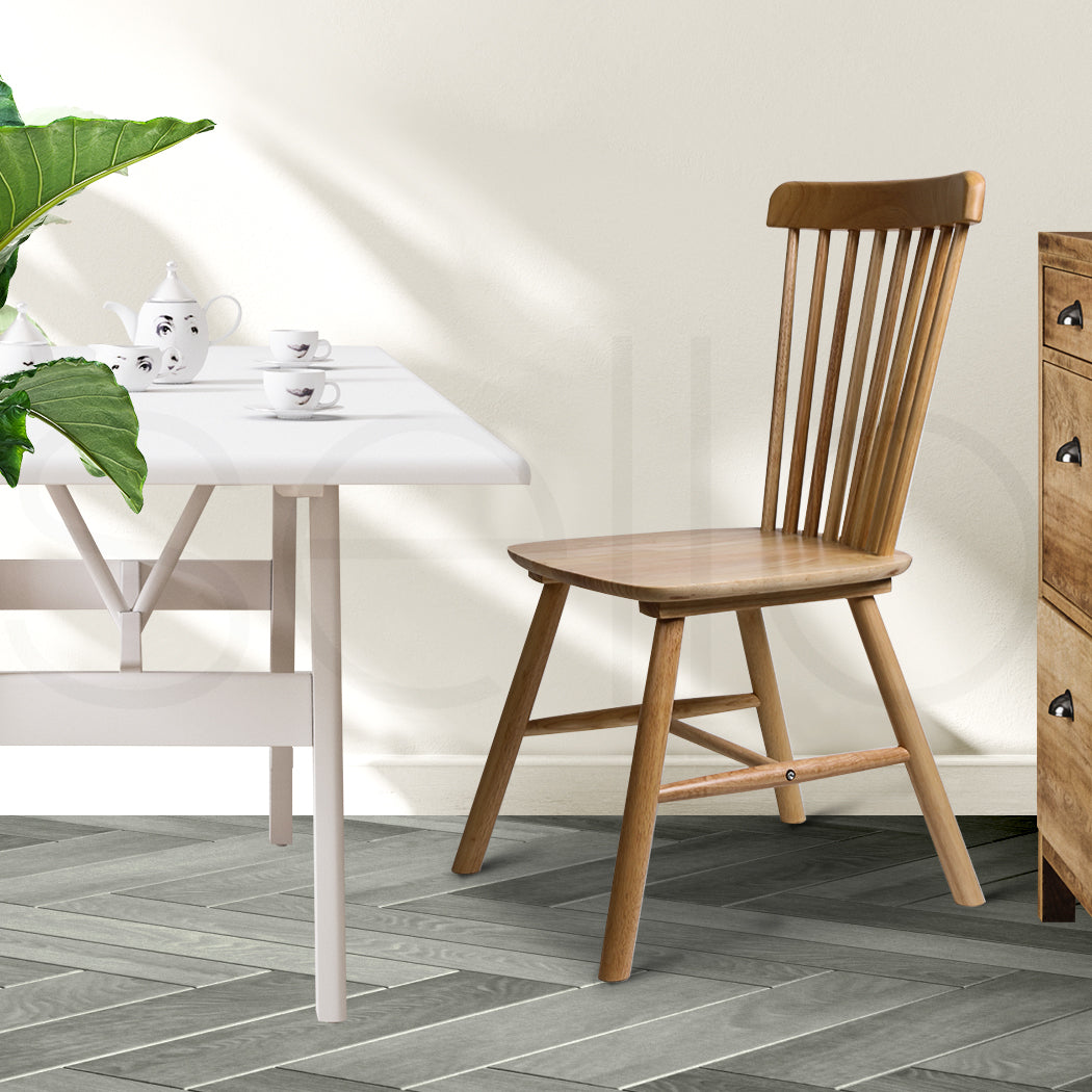 Levede 2x Dining Chairs Kitchen Windor Oak-1910113281884950534