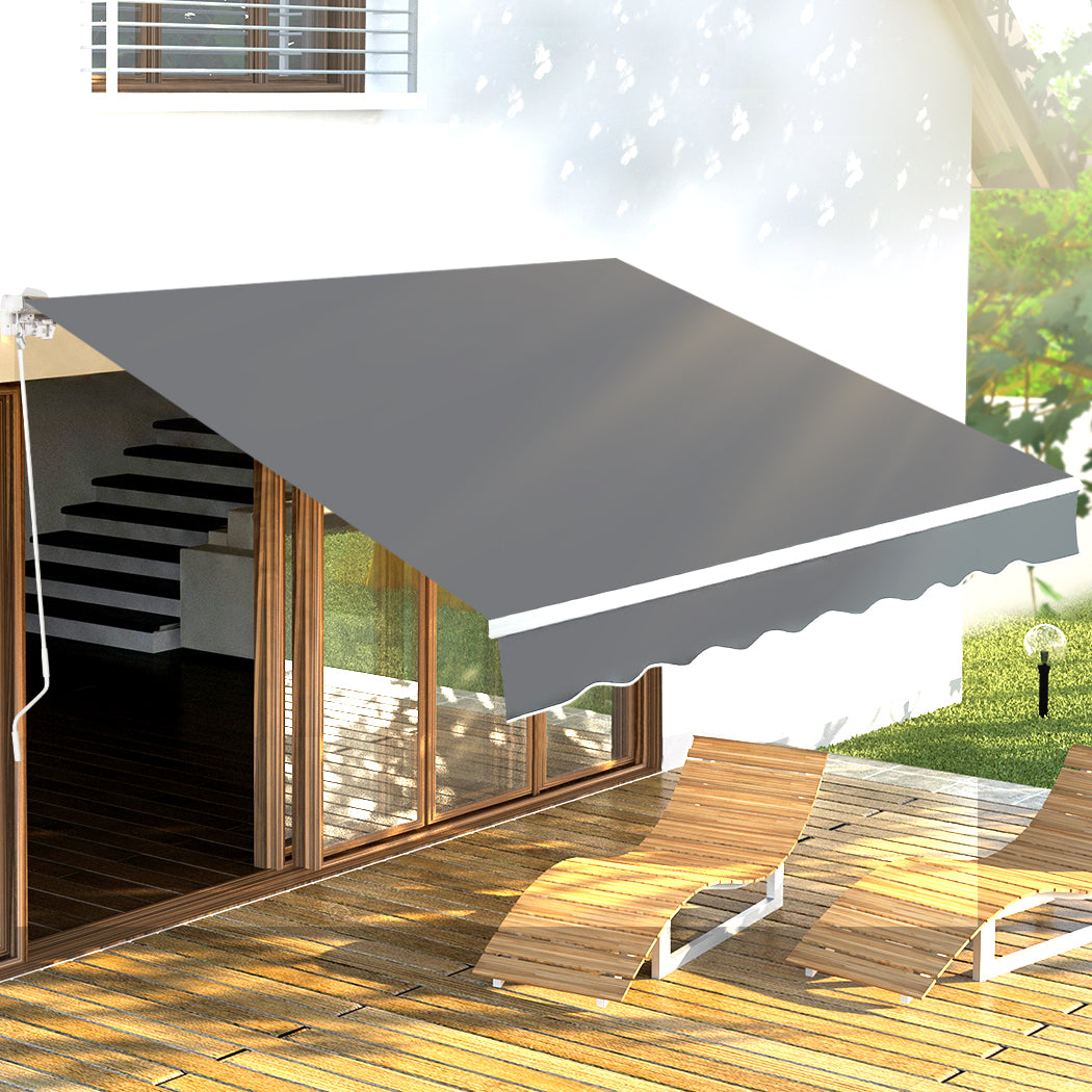 Mountview Folding Arm Awning Retractable Grey-1942353024756355078