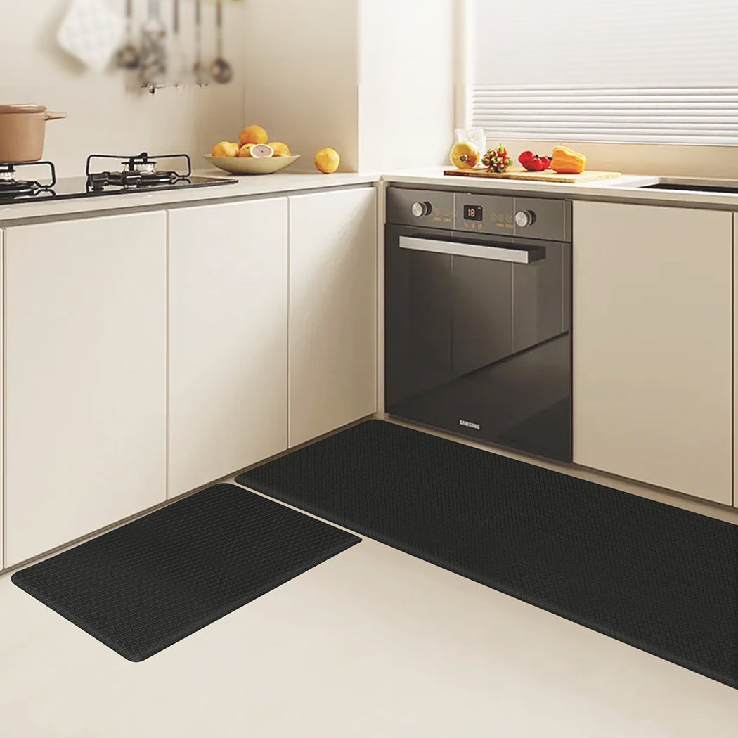 Marlow Kitchen Rug 2PCS Non Slip Anti Fatigue Mat Black-1942353699166883846