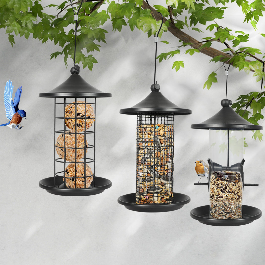 PaWz 3x Bird Feeder Hanging Wild Seed-1942353632607473670